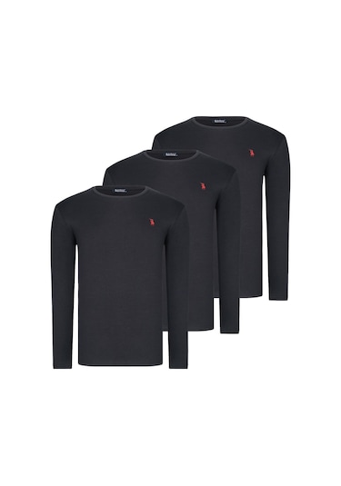 Üçlü Set T8588 Dewberry Yuvarlak Yaka Erkek Sweatshırt-siyah-siyah-siyah Siyah-siyah-siyah