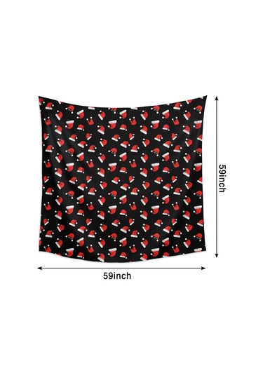 Noel Desenli 59x59 İnç Kare Duvar Halısı, Oturma Odası, Yatak Odası Ve Genç Odası İçin-a157