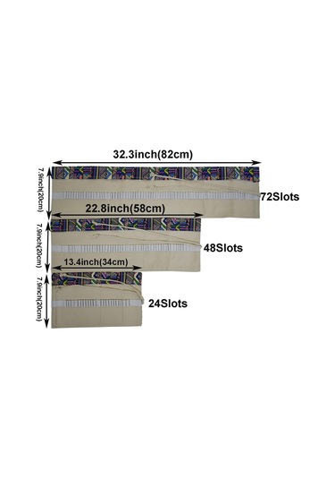 Wezone Eşsiz Desenli Kanvas Kalem Çantası - 24 Delikli, Boya Kalemi, Pastel Ve Çizim Araçları İçin Taşınabilir Organizatör