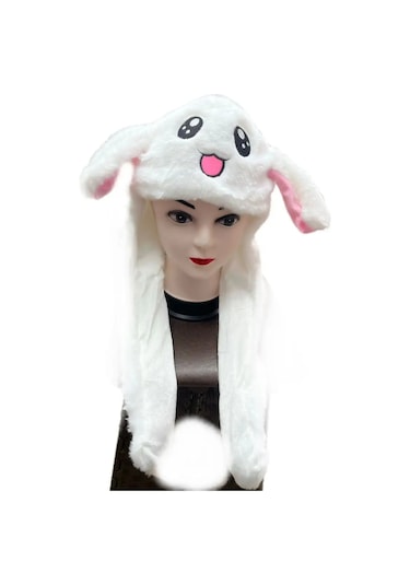 Sasoshop Hareketli Kulaklı Parlayan Bere 134520974 Beyaz