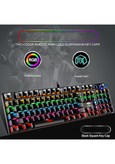 Leaven K990 104 Tuşlu Yeşil Switch Kablolu Mekanik Klavye