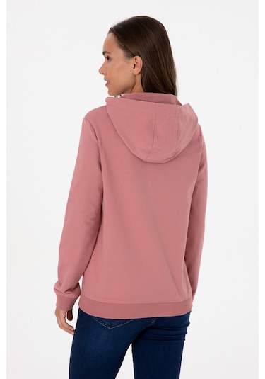U.S. Polo Assn. Kadın Gül Kurusu Kapüşonlu Sweatshırt 50313559-VR221