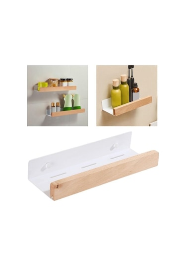 Pazly Yerden Tasarruf Suntek Sağlayan Rafı Monte Magideal Duvara Baharat 30cmx10cm Du Beyaz