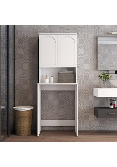 Lyon Çamaşır Makinesi Dolabı V102 - Beyaz Beyaz