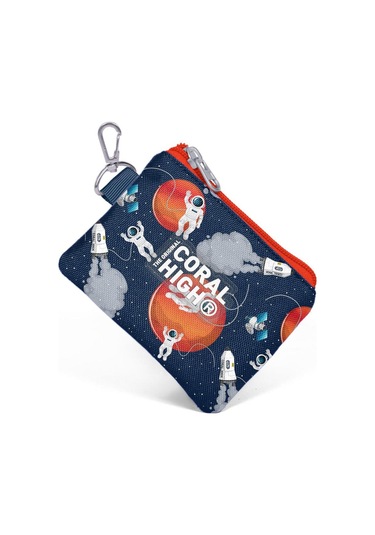 Coral High Kids Lacivert Mavi Astronot Desenli Bozuk Para Çantası 21919 Lacivert - Mavi