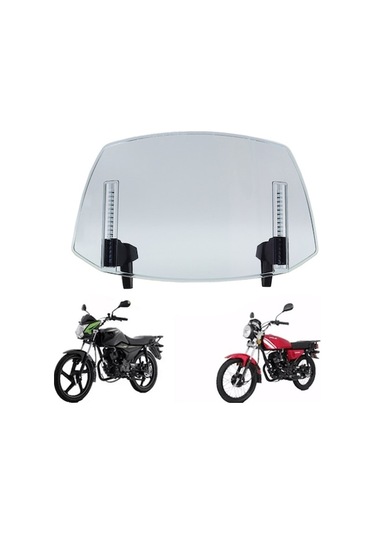 Motosiklet Cam Uzatma Rüzgar Kırıcı Ayarlanabilir Klipli Cam, Çoğu Motosiklet Ve Rüzgarlı Motosikletler İçin Evrensel Şeffaf Mavi Şeffaf Mavi