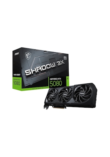 MSI NVIDIA GeForce RTX 5080 16G Shadow 3X OC 16GB GDDR7 256 Bit DLSS 4 Ekran Kartı