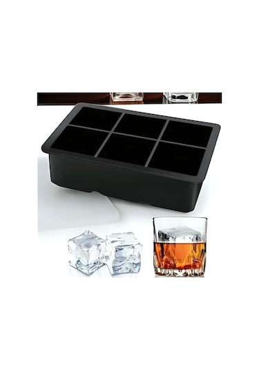 Büro Ev Ofis Buzdolabı İçin 6 Hazneli Silikon Maksi Küp Buz Kalıbı Diğer