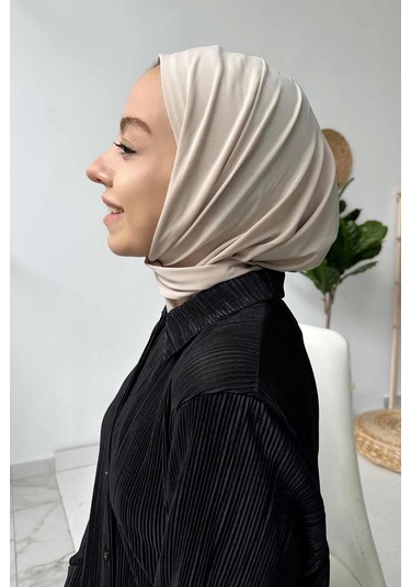 Kahijab Çıtçıtlı Bone - Bej - Standart Bej