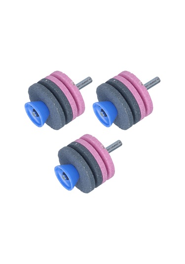 Springsun 3 Adet 4 Katlı Korundum Taslağı, Çim Biçme Makinesi Bıçağı Kesici Takımı, Kolay Kurulum, Dayanıklı Kesici Aparatı