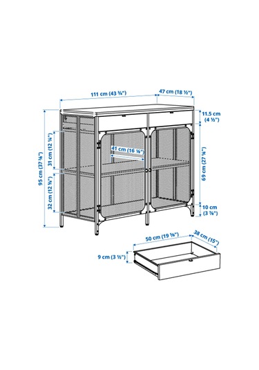 Fjällbo Konsol, Siyah, 47x111x95 Cm Meridyendukkan Rustik , Masif Ahşap Kahve Köşesi