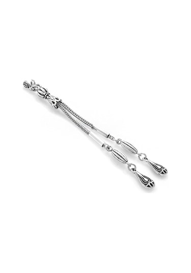 Su Damlası Tasarım 2Li Gümüş Renk Kararmaz Metal Püskül