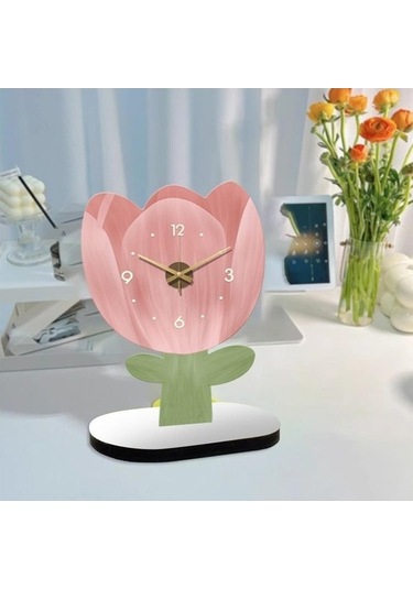 Trendooze Sessiz Saati, Saat, Modeli Masa Lale Kitaplık Dolıty Dekoratif Analog Vj