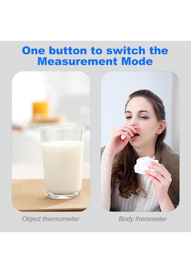 Samdoo İnsan/nesne Sıcaklık Ölçer, 3-5cm Mesafeyle, 3 Renkli Lcd Ekran, C/ F Değiştirilebilir, 18s Otomatik Kapatma