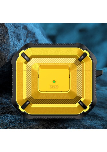 Airpods Uyumlu 3 Sarı İçin Anahtar Ve Kanca İle Elmas Doku Kulaklık Koruyucu Kılıf Sarı