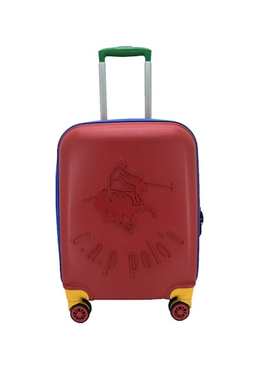 Cap Polo's Polipropilen Küçük Boy Valiz Kırmızı Bej
