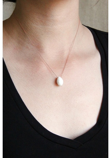 Argentum Concept 925 Ayar Gümüş Zincirli Beyaz Oniks Kolye - N122401
