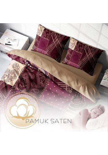 Monohome Patchwork 3D Pamuk Saten Çift Kişilik Nevresim Takımı Çok Renkli