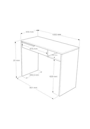 Robin Home Makyaj Masası Aynasız Çekmeceli Sepet Kahverengi