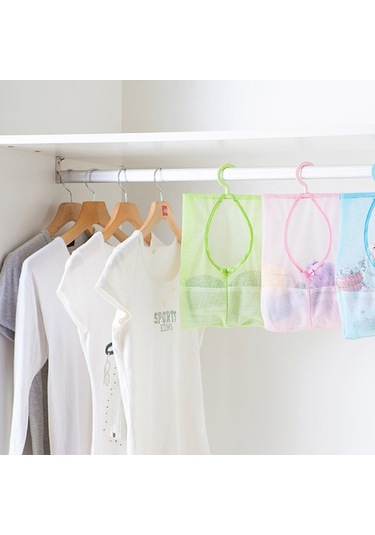 Çok Amaçlı Yeşil Çamaşır Mandalı Çantası 3'lü Paket Askılı Ev Depolaması İçin B Diğer