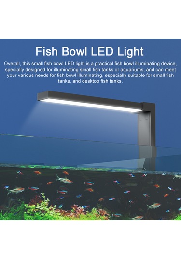 Dofolink Masaüstü Akvaryum Led Işığı - 6 Mavi Beyaz + 1 Gece Işığı, Dokunmatik Kontrol, Su Geçirmez, 3 Süspansiyon Aleti İle Sabitlenir Çok Renkli