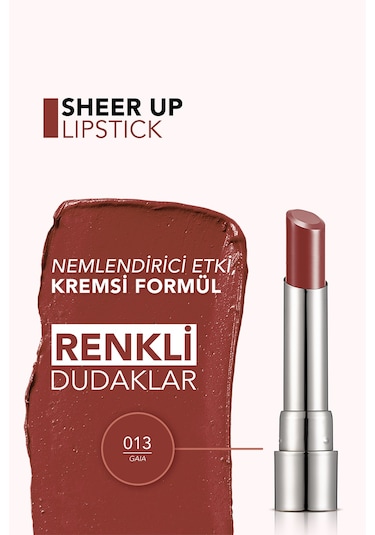 Flormar Nemlendirici Parlak Ruj (MORUMSU PEMBE) - Sheer Up Sls. - 013 Gaia - 8682536012119