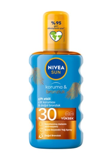Sun Spf30 Koruma & Bronzluk Güneş Yağı 200 Ml Sprey,yüksek Güneş Koruyucu Ve Doğal Bronzlaştırıcı