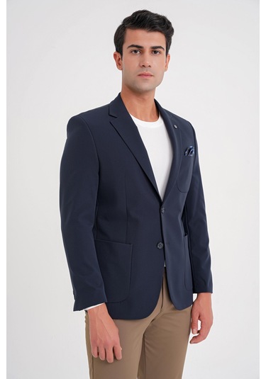 C 697 Ceket Regular Fit Lacivert-1 Casual Lacivert
