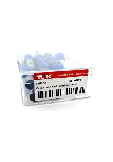 25 Adet 50mm² Kablo Yüksüğü Bakır Mavi Yüksük