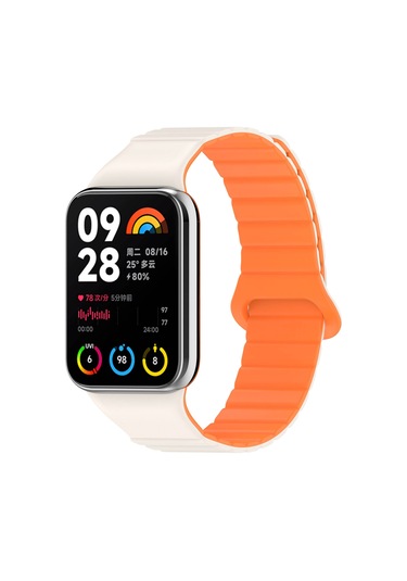 Effox Xiaomi Mi Band 8 Pro Silikon Kordon Krd-105 Strap Kayış-pembe-turuncu