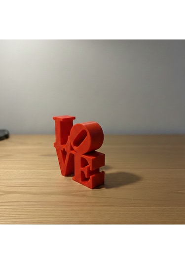 Modern "love" Tipografik Dekoratif Figür Minimalist Pla Masaüstü Aksesuarı Kırmızı