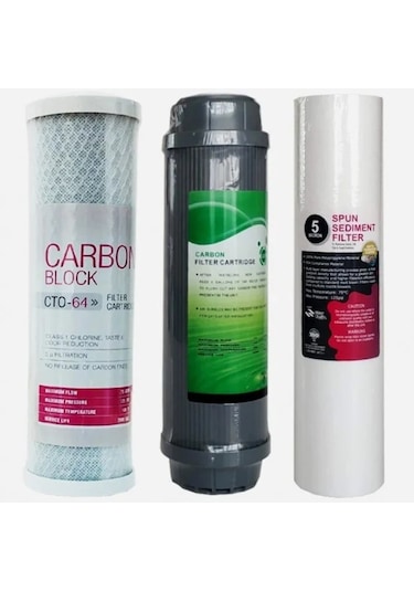Su Arıtma Filtresi 3'lü Set, Tüm Açık Kasa Su Arıtma Cihaz İhla