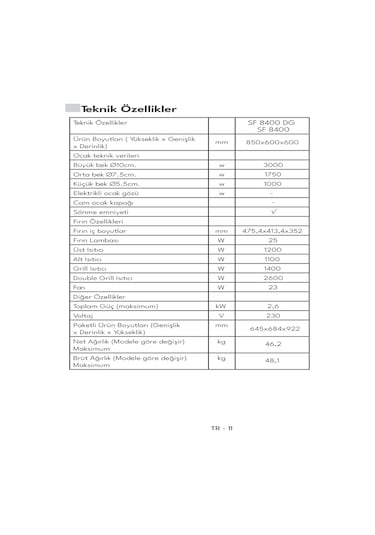 Vestel SF 8400 DG 66 LT Ocaklı Solo Fırın