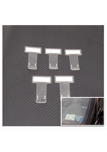 jmsstore 5 Adet Şeffaf Otopark Bilet Tutucu Klip Plastik Zamanlama Bilet Tutucu Araç Ön Camı