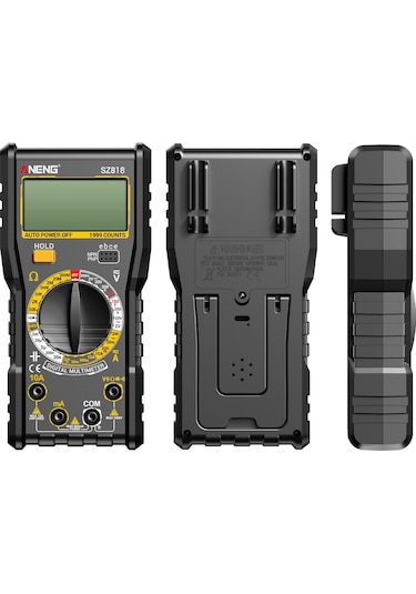 Yunboo Aneng Sz818 Siyah Otomatik Aralık Dijital Multimetre - Ac/dc Volt, Akım, Direnc, Kondansatör, Hfe Test Cihazı Pil Yok