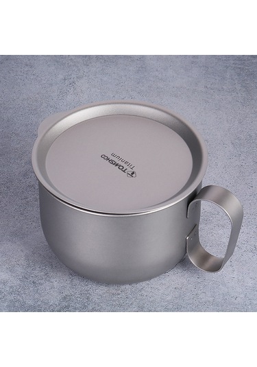 Teltree Tomshoo Ta8351 Titanyum Kahve Fincanı Kapağı - Saf Titanyum, 107mm, 23g, Gümüş Renk Diğer