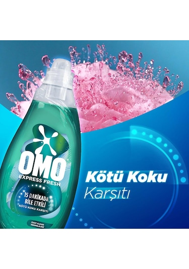 Omo Express Fresh Kötü Koku Karşıtı Beyaz ve Renkliler Sıvı Çamaşır Deterjanı 3 x 1480 ML