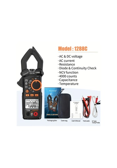 Xuweiwei 1288c Yüksek Hassasiyetli Dijital Kelepçe Metre Gerçek Rms 600a Voltaj Akım Test Cihazı Abs