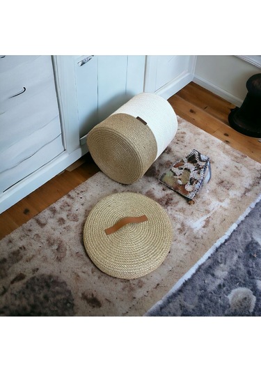 Hasır Sepet, Jüt Sepet, Doğal Hasır Sepet, Çok Amaçlı Dekoratif Hasır Sepet, Organizer