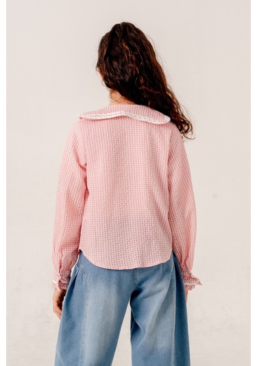 Kız Çocuk Su Taşlı Gömlek T-shirt İkili Takım 1805 Pembe