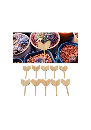 Xindoker 10 Adet Bambü Bitki Etiketleri - Çift Taraflı Yazdırılabilir Bahçe Fidan Mutfak Bitkisi Etiketleri