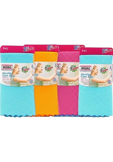 Wikro Desenli Kumaş 30x40 Cm İz Bırakmaz Mikrofiber Cam Bezi 8'li Set Çok Renkli