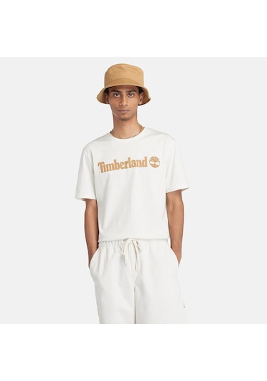 Timberland Tımberland Linear Logo Short Sleeve Tee Tb0a5upqcm91-vıntage Whıte Beyaz