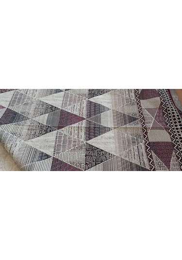 Algelsineve Keops Desen 6M2 Serme Halı Örtüsü, Savan, Pike Bordo - Krem