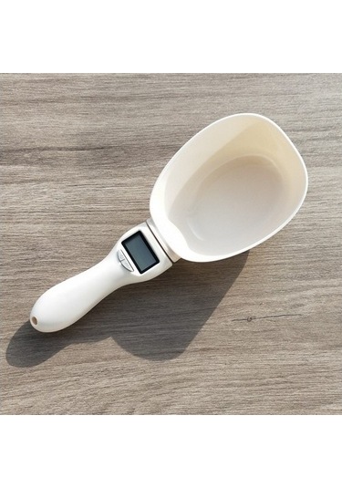 Szypzstore Pet Home 800g / 0.1g Pet Gıda Ölçekli Mama Kabı -beyaz F0lxzn