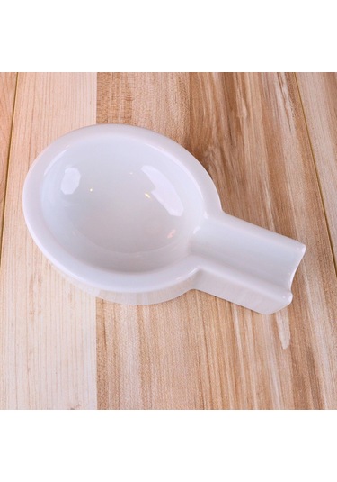 Perlotus Porselen Beyaz Şeffaf Sırlı Puro Küllüğü Sert Porselen 10 Cm