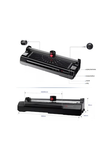 Baove OCW380 Laminasyon Makinesi - A3, A4, A5, A6 - Laminasyon Kaplama ve Kağıt Kesme Makinesi