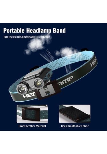 Şarj Edilebilir Led Far Kamp Farı Akıllı İndüksiyon Siyah Siyah