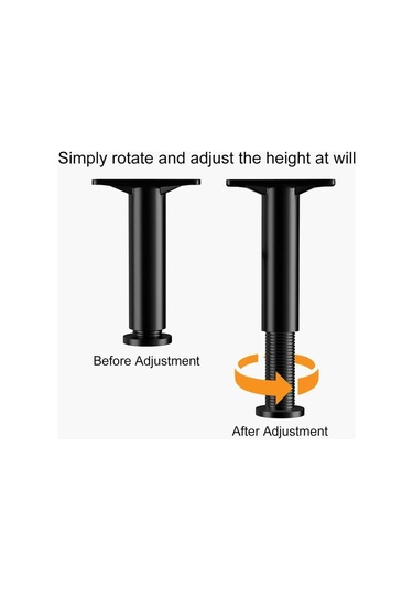 Ayarlanabilir Yatak Ayakları, 22-42 Cm Banyo Mobilyası Ayakları, Mobilya Ayakları, Ayarlanabilir Mobilya Ayakları, Masa Sandalye Dolap Kanepe Ayakları, Siyah, 2 Adet Diğer