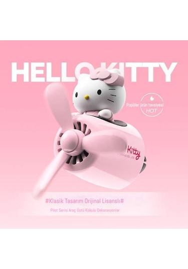 Snapbuy Oto Koku Kiti, Klimaya Takılan Pervane Tasarımıyla Sevimli Süs, 2 Çeşit Koku Dahil Merhaba Kitty